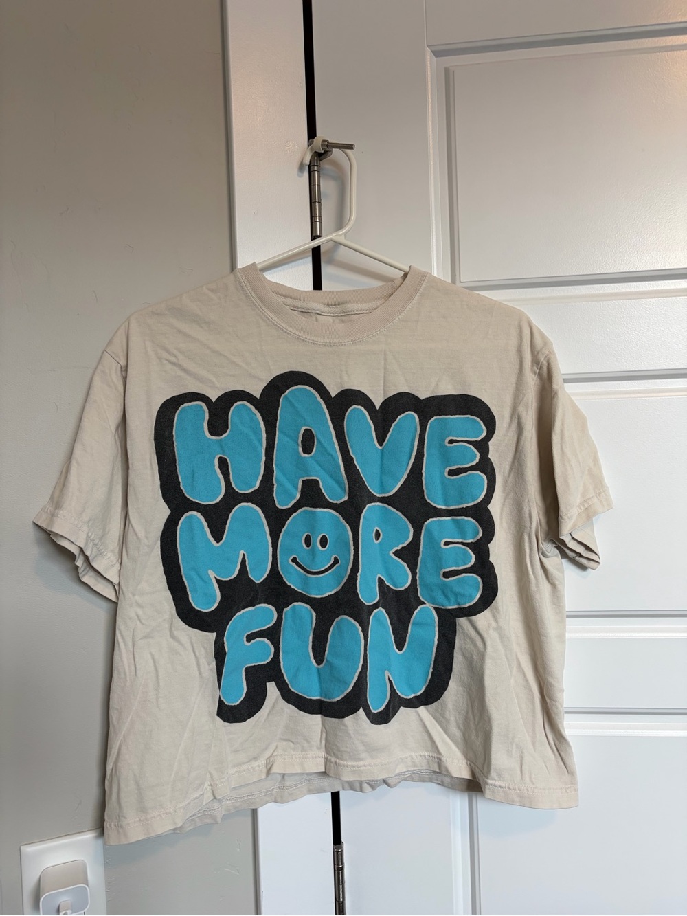 Dressed in LALA "Have More Fun" Graphic Tee - Blue on Cream